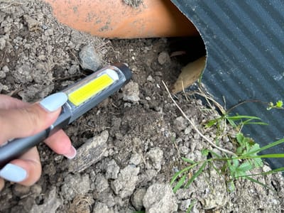 Drainage pipe left unbedded under the membrane — External drainage