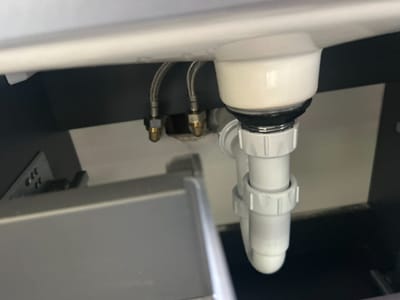 Waste trap not sealed at the connection — Kitchen sink